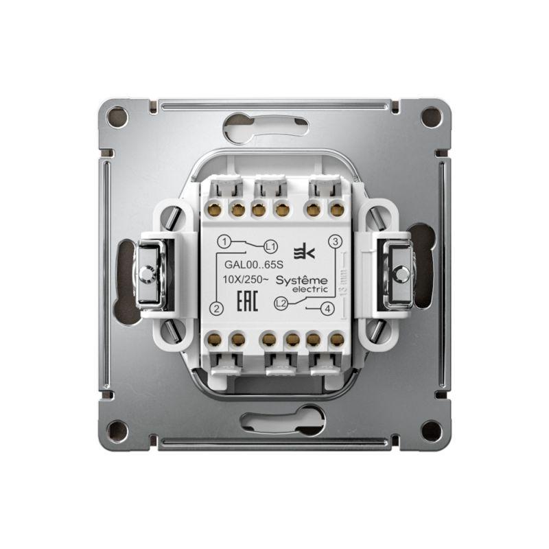  Переключатель 2-кл. ArtGallery 10AX быстрозажим. клем. механизм мокко SE GAL000665S фото в каталоге от BTSprom.by