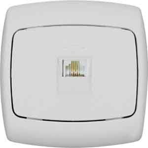  Розетка телефонная 1-м СП Рондо RJ11 бел. SchE RT-4S-BI (РТ-4С-би) фото в каталоге от BTSprom.by