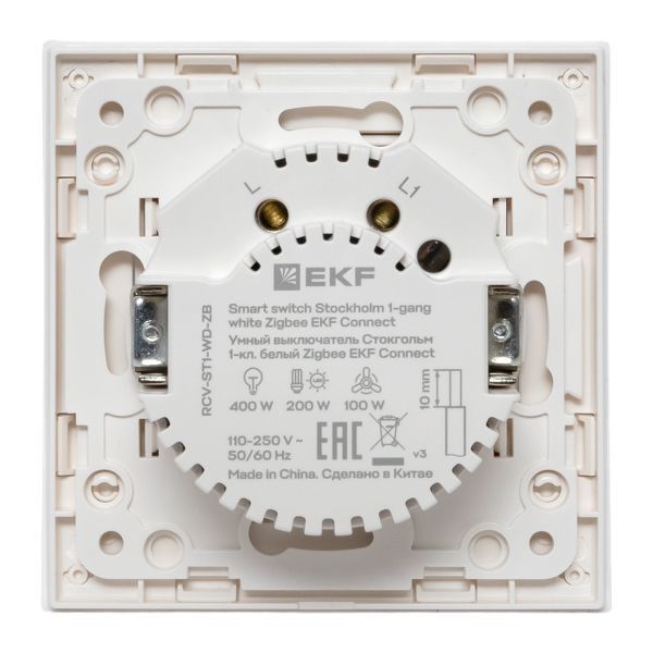  Выключатель 1-кл. Стокгольм Умный бел. Zigbee Connect EKF RCV-ST1-WD-ZB фото в каталоге от BTSprom.by