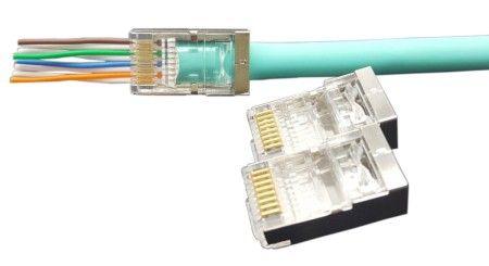 разъем легкой оконцовки plez-8p8c-u-c6-sh-100 rj-45 (8p8c) под витую пару кат.6 (50 µ"/ 50 микродюймов) экранир. универс. (для ож и мж кабеля) (уп.100шт) hyperline 403344 от BTSprom.by