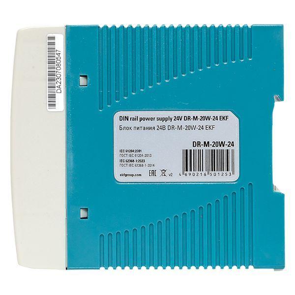  Блок питания на DIN-рейку 20Вт Uвх ~ 220В AC m Uвых - 24В DC постоянного тока EKF DR-M-20W-24 фото в каталоге от BTSprom.by