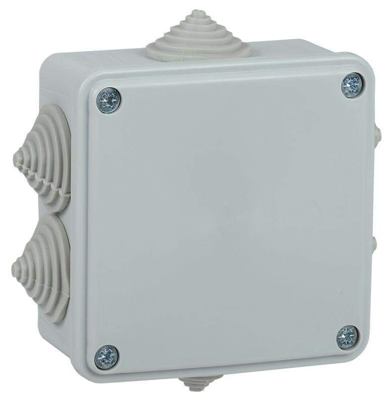коробка распаячная оп км 100х100х45 ip44 6 вводов (ral7035) iek uko11-100-100-045-k41-44 от BTSprom.by
