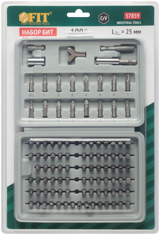  Набор бит 100шт CrV FIT 57859 фото в каталоге от BTSprom.by