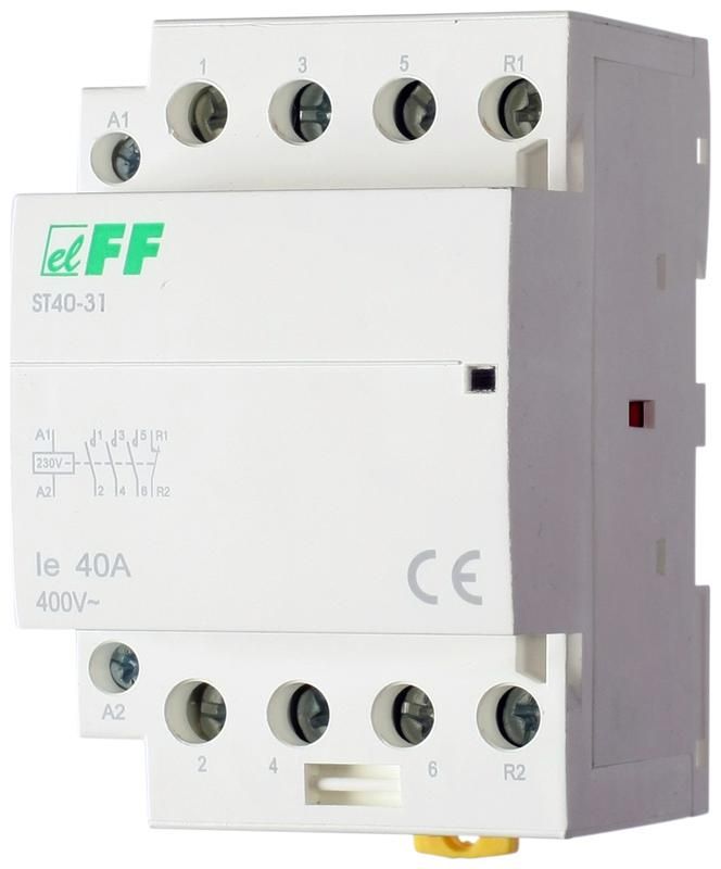 контактор st40-31 (3no+1nc 6.4вт 3 модуля монтаж на din-рейке 230в ac 40а ip20) f&f ea13.001.011 от BTSprom.by
