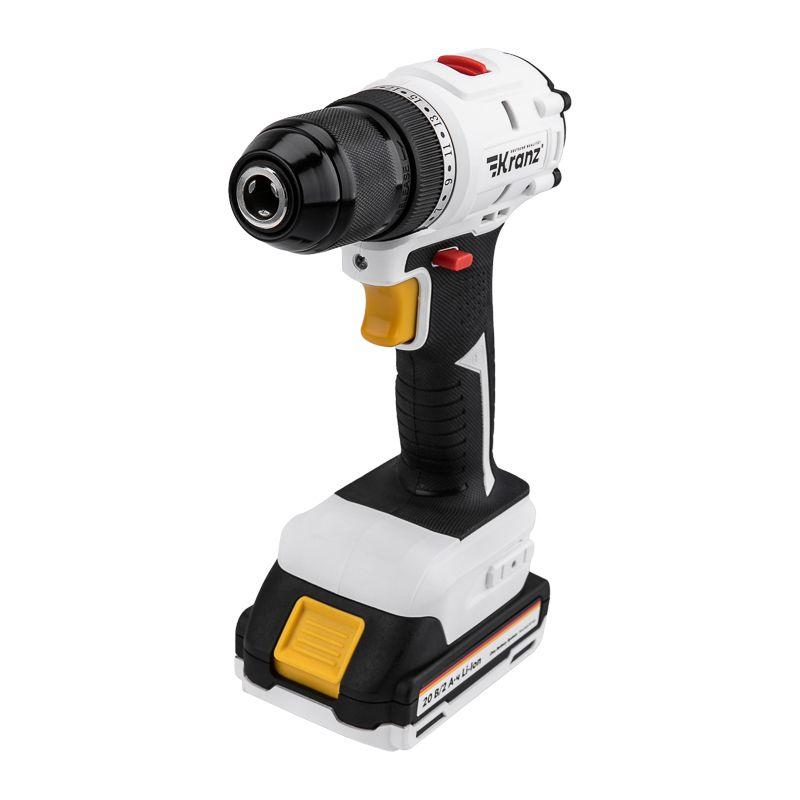  Дрель-шуруповерт аккумуляторная бесщеточная Li-Ion 20В 55Нм (кейс 2 аккум. 2А.ч) Kranz KR-PT-055 фото в каталоге от BTSprom.by