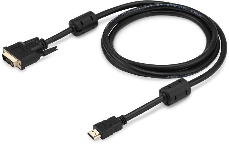 кабель hdmi-19m-dvi-d-1.8m hdmi (m) dvi-d (m) 1.8м феррит.кольца черн. buro 817223 от BTSprom.by