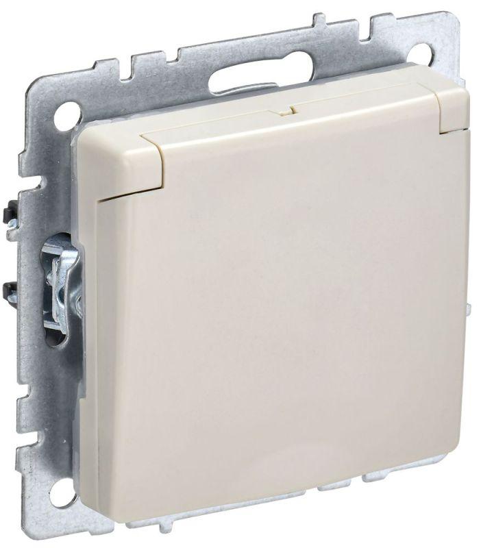 розетка brite рсбш10-3-44-бркр 16а ip44 с заземл. защ. шторки с крышкой механизм беж. iek br-r16-16-44-k10 от BTSprom.by