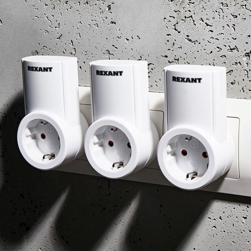  Розетка радиоуправляемая с пультом RX-003 (один пульт три розетки) Rexant 10-6030 фото в каталоге от BTSprom.by