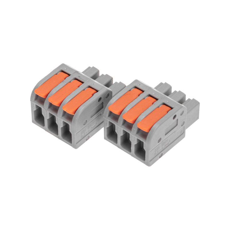  Клемма СМК 222-423R проходная разъемная 3 полюса сер. 0.2-2.5/4кв.мм Rexant 07-5263 фото в каталоге от BTSprom.by