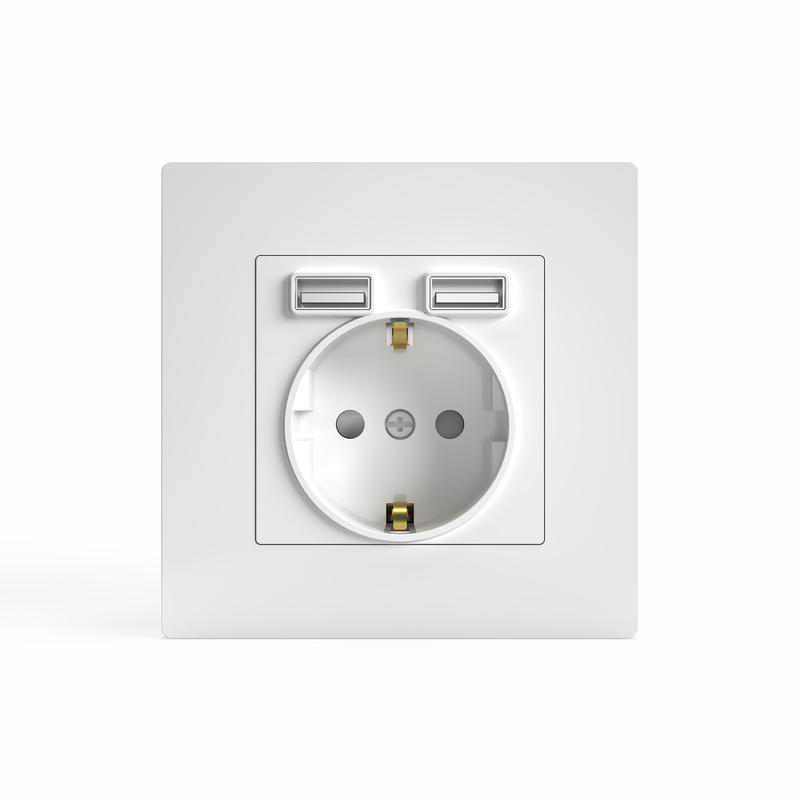 розетка 1-м сп pixel ip20 с заземл. с 2-мя заряд. устр. usb тип a+a механизм бел. tokov electric tke-px-r1u2a-c01 от BTSprom.by