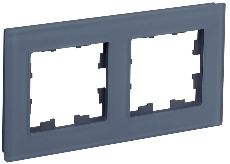 рамка 2-м brite ру-2-2-бр стекло маренго матов. iek br-m22-g-31-k35 от BTSprom.by