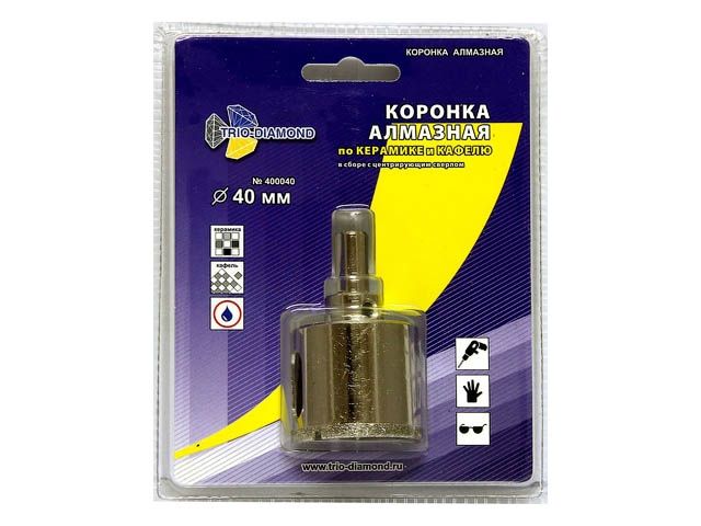 коронка алмазная  d 40 мм по керамике и кафелю trio-diamond 400040 от BTSprom.by
