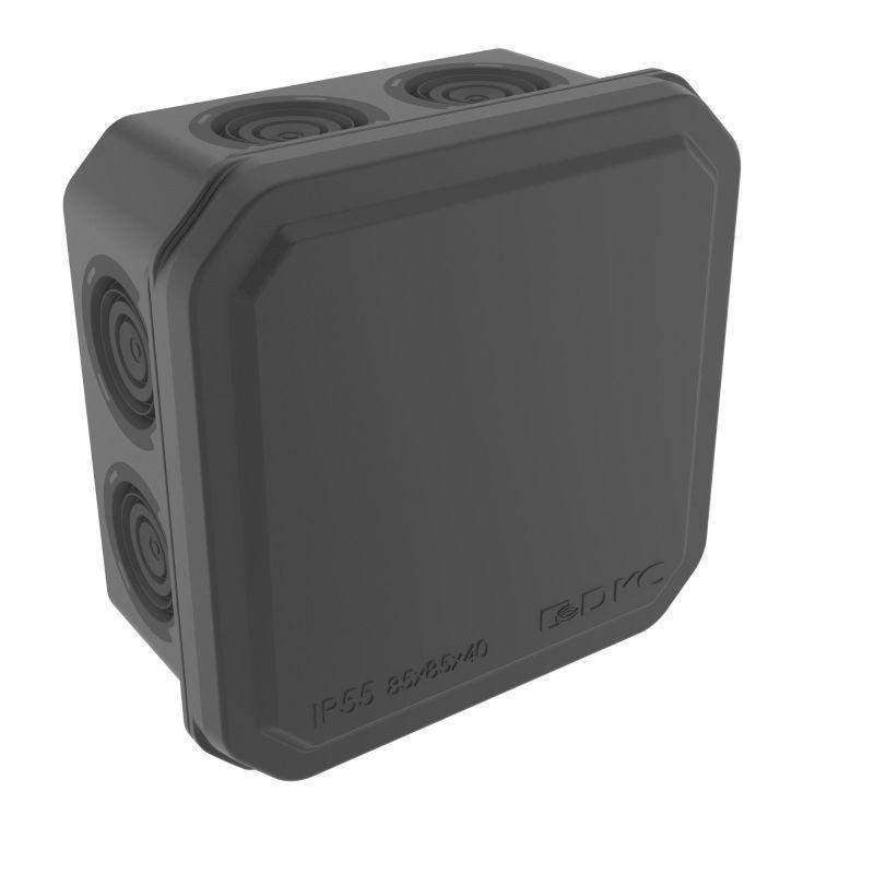 коробка ответвительная с 8+2 кабельными вводами d20/20мм ip55 85х85х40мм черн. dkc 53785b от BTSprom.by