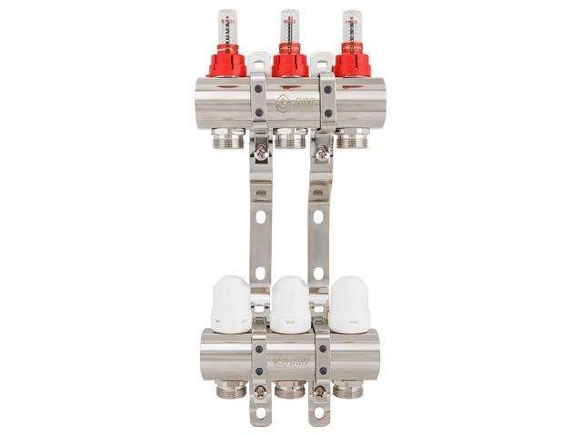 коллекторная группа ave777, 3 вых., av engineering (для теплого пола и водоснабжения) ave77700103k от BTSprom.by