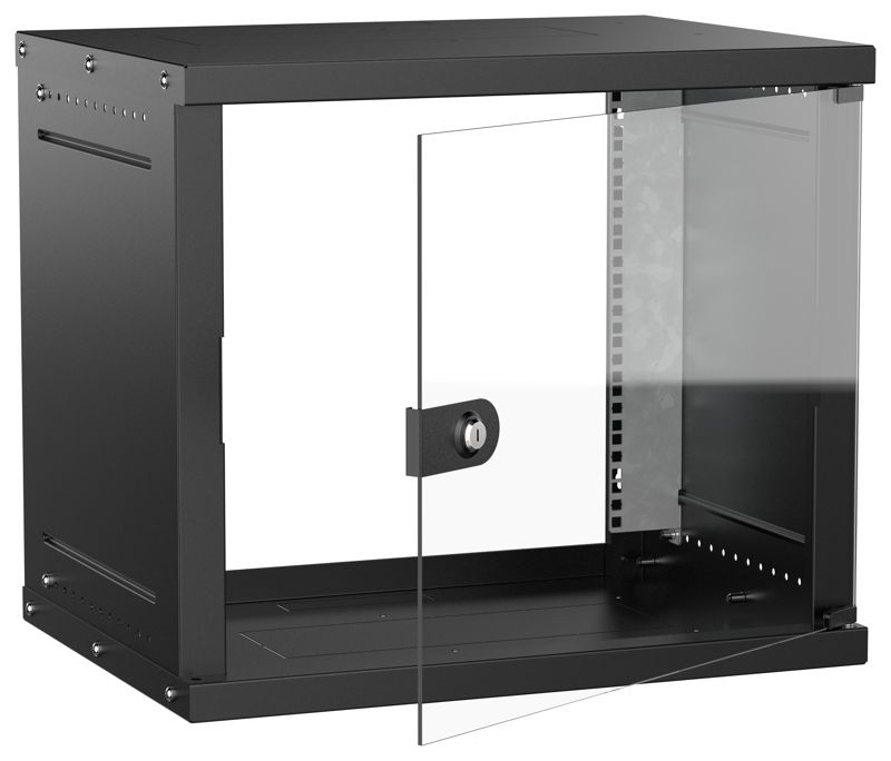 шкаф настенный 9u 600х450мм дверь стеклян. черн. generica lwe5-09u64-gf-g от BTSprom.by
