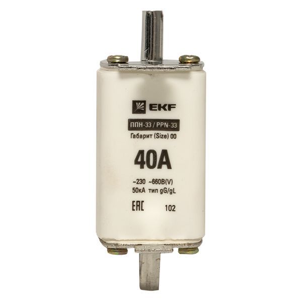  Вставка плавкая ППН-33 40А габарит 00 PROxima EKF fus-33/160/40 фото в каталоге от BTSprom.by