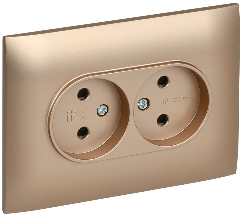розетка 2-м skandy 10а без заземл. защ. шторки в сборе sk-r09sa песочн. iek sk-r23-10-k98-f от BTSprom.by