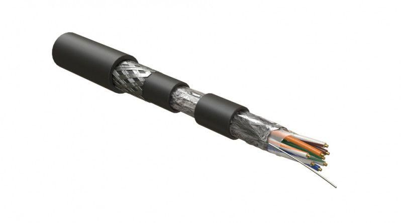 кабель f/utp кат.5e 4х2х24awg ож solid бронир. lszh/ny ifutp4-c5e-s24/1-arm/w-lszh/ny-bk для сетей industrial ethernet черн. (уп.500м) hyperline 444059 от BTSprom.by