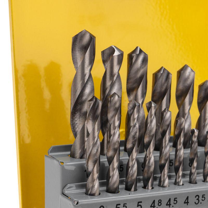  Набор сверл по металлу 1-10мм (через 0.5мм; 3.2мм; 4.8мм) HSS цилиндрический хвостовик метал. кейс (уп.21шт) Kranz KR-91-0638 фото в каталоге от BTSprom.by