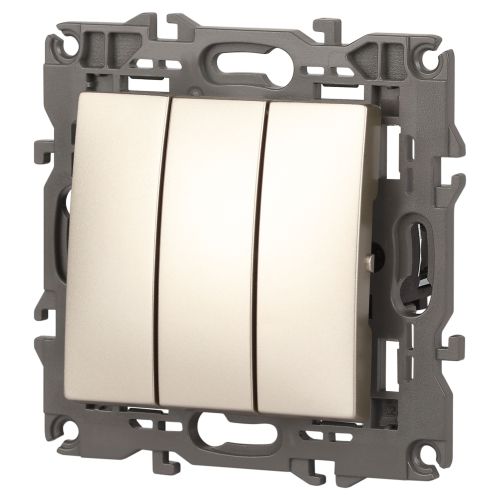  Выключатель 3-кл. СП Elegance 14-1107-04 10А IP20 250В 10AX механизм шампань Эра Б0034253 фото в каталоге от BTSprom.by