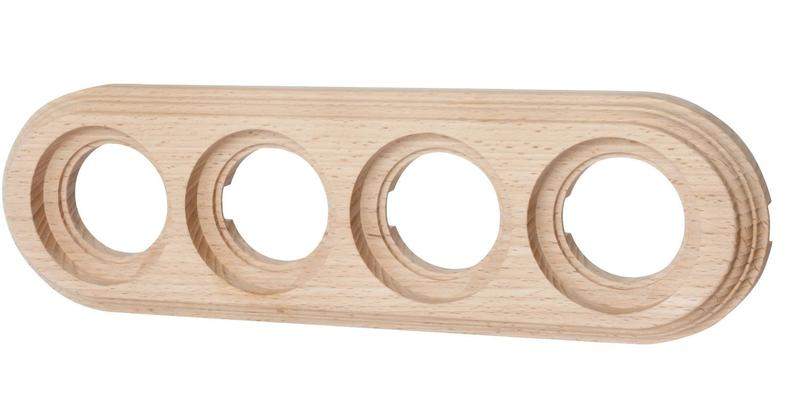 рамка 4-м оп лизетта ретро на бревно 260мм бук натурэль bironi bfc26-640-10 от BTSprom.by