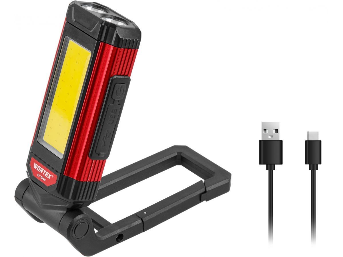  Фонарь светодиодный аккумуляторный Wortex CF 1840 в кор. 180-400 Лм, 8 режимов, магнит (5 В, 1,8 Ач, складная конструкция, может выступать как Power-bank) 1323365 фото в каталоге от BTSprom.by