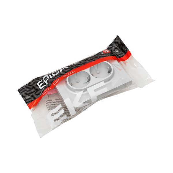  Розетка 2-м СП Эпика 16А с заземл. без защ. шторок с рамкой механизм алюм. EKF UP1-SOA-210 фото в каталоге от BTSprom.by