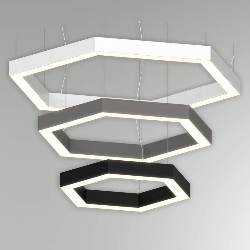 светильник светодиодный rve-lbx-hole-hexa-1800-p 143вт 4000к 1800х1559х100мм подвесной шир. рассеив.=80мм бел. rvelektro rve00000380 от BTSprom.by