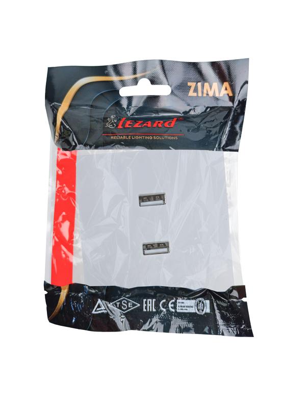  Розетка 2-мест. USB разъем СП ZIMA IP20 бел. LEZARD 704-0288-192 фото в каталоге от BTSprom.by