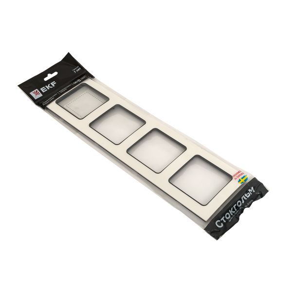  Рамка 4-м Стокгольм бел. с линией цвета черн. PROxima EKF EZM-G-305-20 фото в каталоге от BTSprom.by