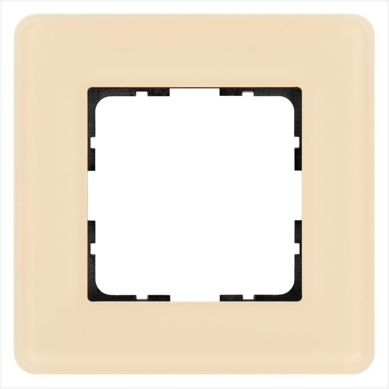 рамка 1-м g-glass закругленная стекло матов. тауп jasmart g1001gt-rm от BTSprom.by