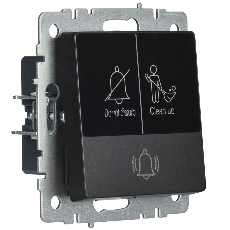  Кнопка звонка BRITE 10А ВС10-1-9-БрЧ для отелей с индик. механизм черн. IEK BR-V14-2-10-K02 фото в каталоге от BTSprom.by