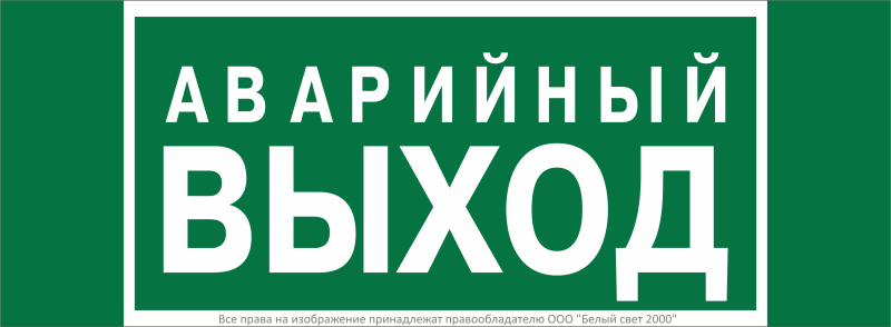 знак безопасности npu-3413.e23 "аварийный выход" белый свет a16529 от BTSprom.by