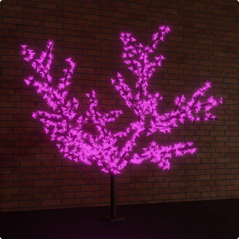 светодиодное дерево сакура, h=3,6м, d=3,0м, 1728 диодов, фиолетовый - поставка под заказ от BTSprom.by