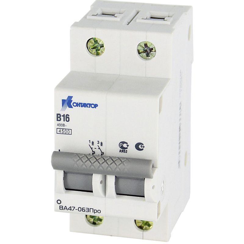выключатель автоматический модульный 2п b 1а 4.5ка ва47-063про контактор 7000020 от BTSprom.by
