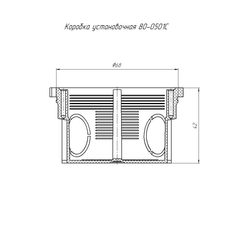  Коробка установочнаяСП 80-0501С безгалогенная (HF) 68х42 с саморезами без соединителя Промрукав 80-0501С фото в каталоге от BTSprom.by