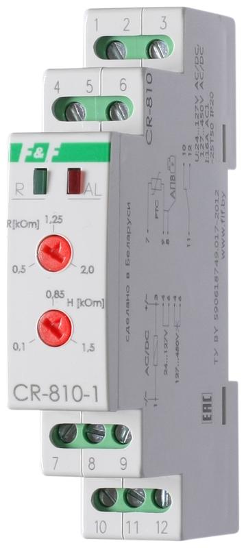 реле температурное cr-810-1 (для защ. электродвиг. от перегрева; монтаж на din-рейке; сопротив. петли датч. при превыш. темп. 600…3500ом; регул. гистерезис; ptc (в компл. не поставляется) 24-127в/127-420в ac/dc 1no/nc 16а) f&f ea05.002.002 от BTSprom.by