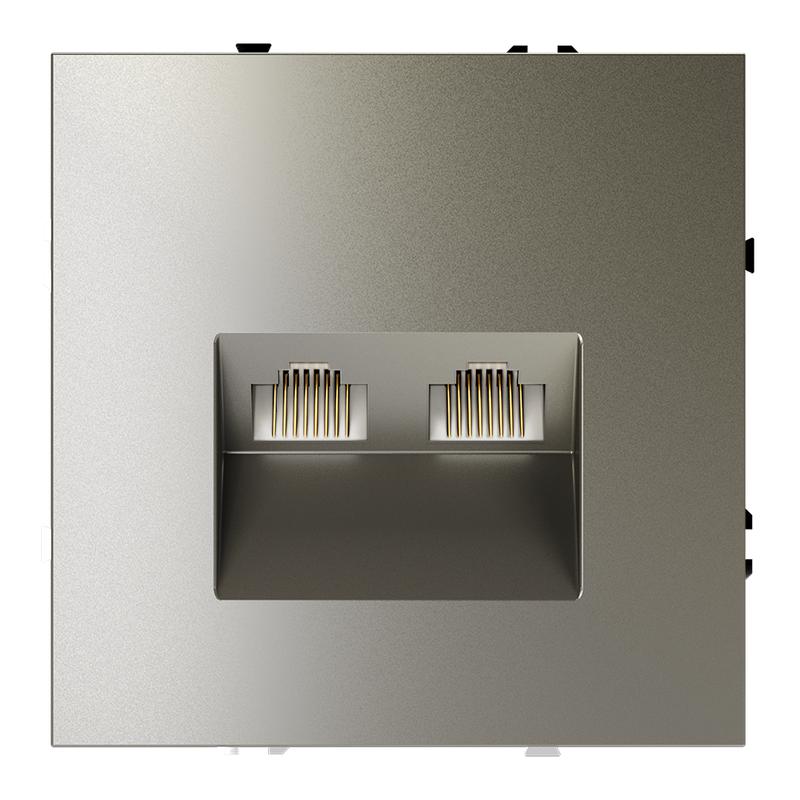 розетка компьютерная 2-м сп s70 rj45 + rj45 кат.6 механизм шелк voltum vls060204 от BTSprom.by