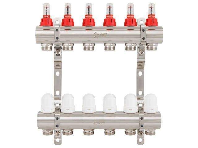 коллекторная группа ave777, 6 вых., av engineering (для теплого пола и водоснабжения) от BTSprom.by