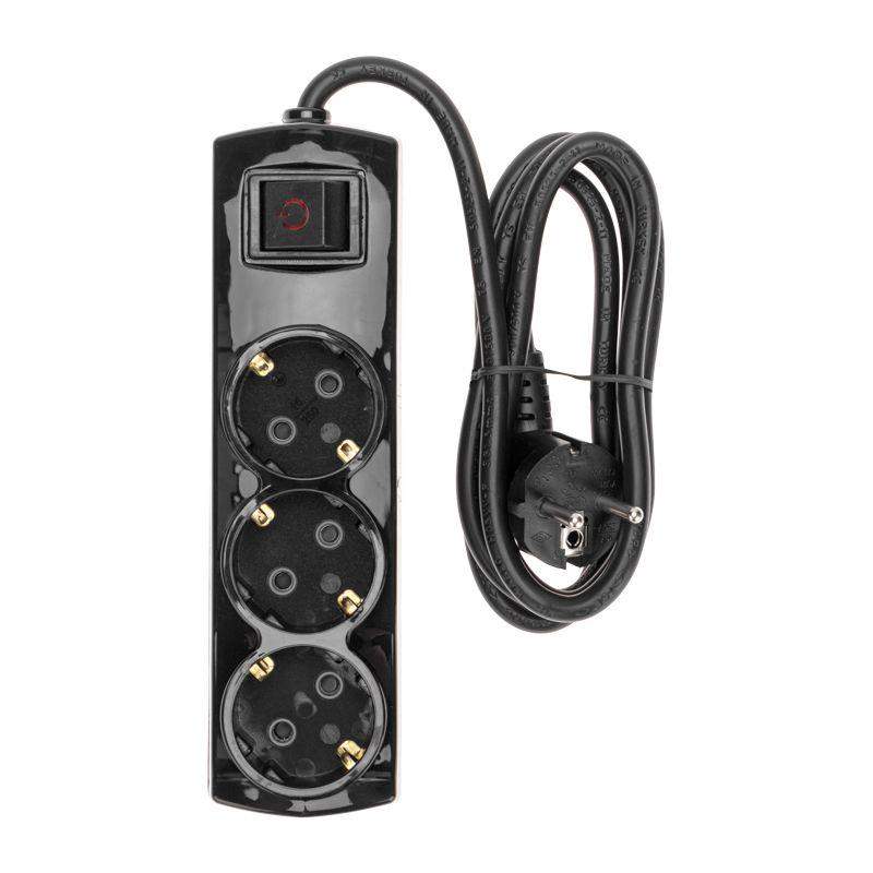  Удлинитель PREMIUM 3 гнезда 1.5м 3х1.5кв.мм с/з с выключателем черн. Rexant 13-4106 фото в каталоге от BTSprom.by