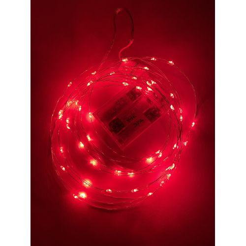  Гирлянда светодиодная "Нить" 5м 50LED красн. свет АА ЭРА Б0047963 фото в каталоге от BTSprom.by