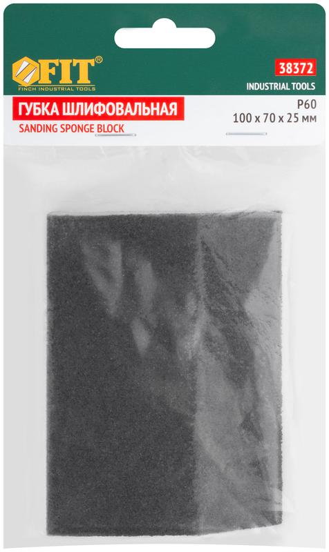  Губка шлифовальная угловая 100х70х25мм Р 60 средняя жесткость алюм./оксидная FIT 38372 фото в каталоге от BTSprom.by