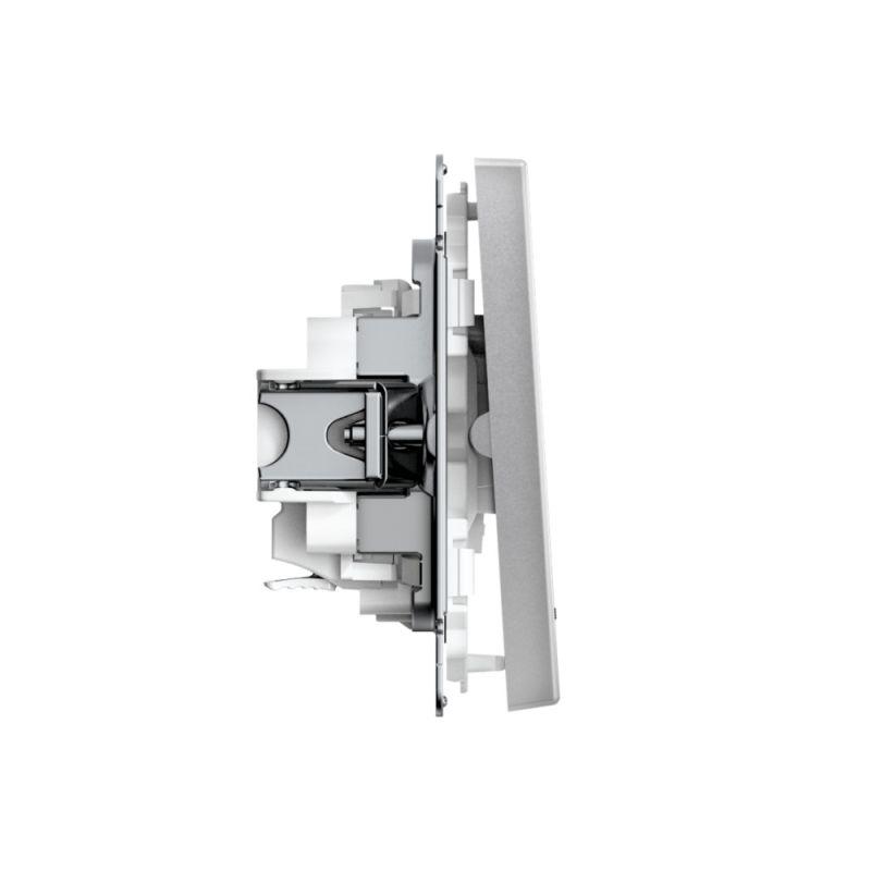  Выключатель 2-кл. ArtGallery (сх. 5а) 10AX с подсветкой быстрозажим. клем. механизм алюм. SE GAL000353S фото в каталоге от BTSprom.by