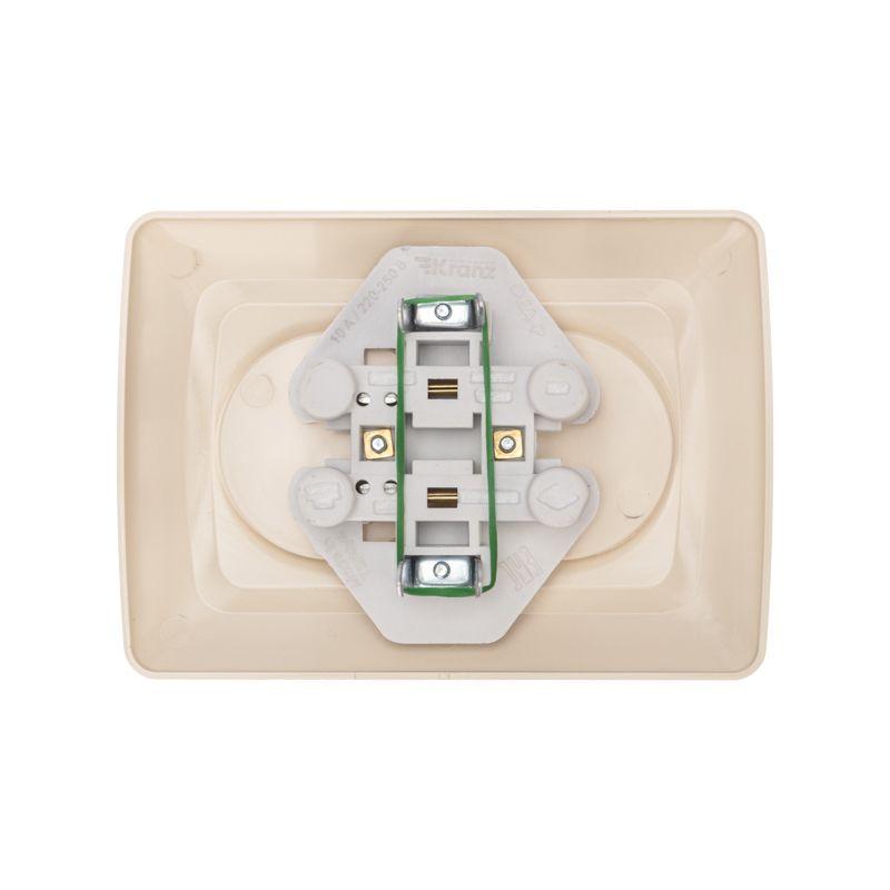  Розетка 2-м СП 10А DEA без заземл. беж. Kranz KR-78-0247 фото в каталоге от BTSprom.by