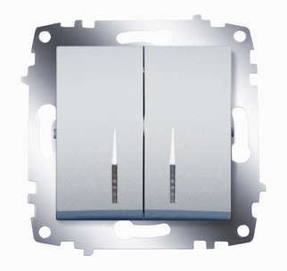 выключатель 2-кл. сп cosmo 10а ip20 с подсветкой механизм алюм. abb 619-011000-203 от BTSprom.by