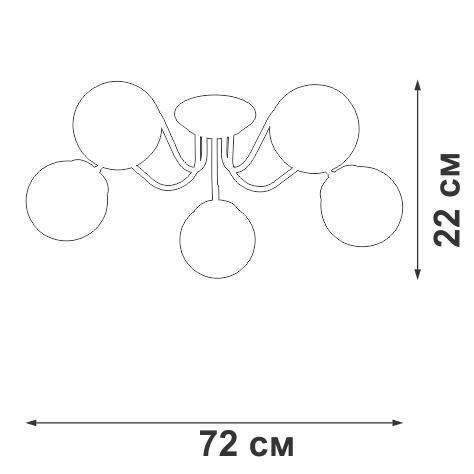 люстра 5xe14 макс. 40вт vitaluce v4887-7/5pl от BTSprom.by