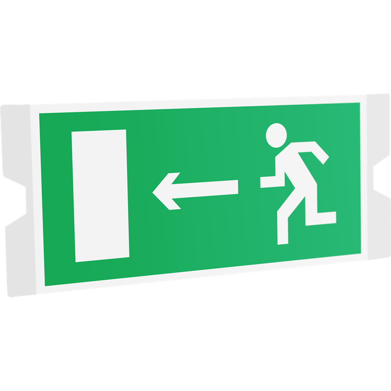 рассеиватель односторонний st-46 uran standard с пиктограммой пэу 001 выход налево (202х96) ст 4502004400 от BTSprom.by