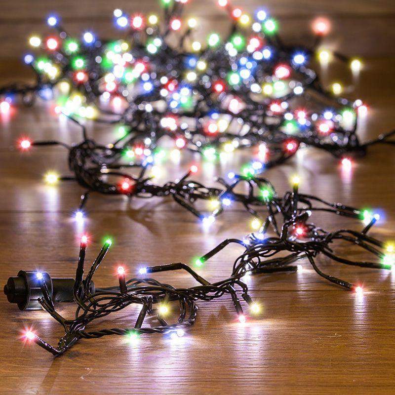 гирлянда светодиодная "кластер led" 3м 288led мультиколор 14вт 220-240в ip20 провод пвх темн. зел. neon-night 303-629 от BTSprom.by