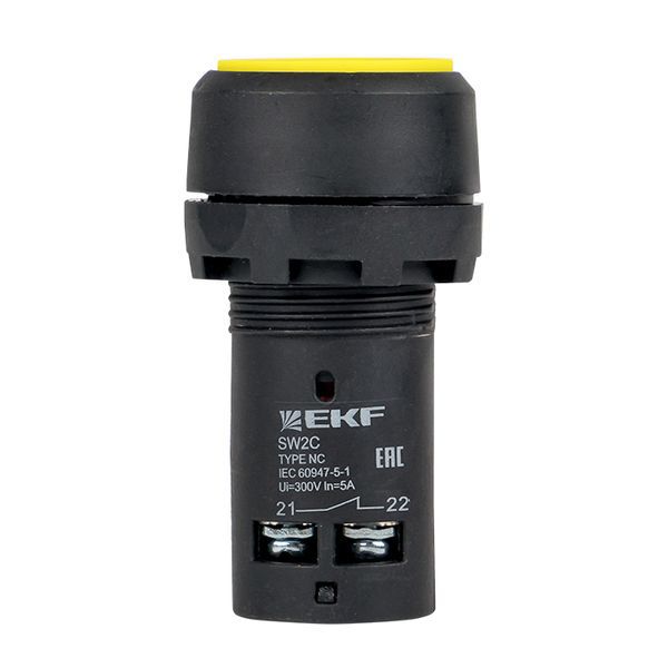  Кнопка SW2C-11 с фиксацией желт. NO+NC PROxima EKF sw2c-11f-y фото в каталоге от BTSprom.by