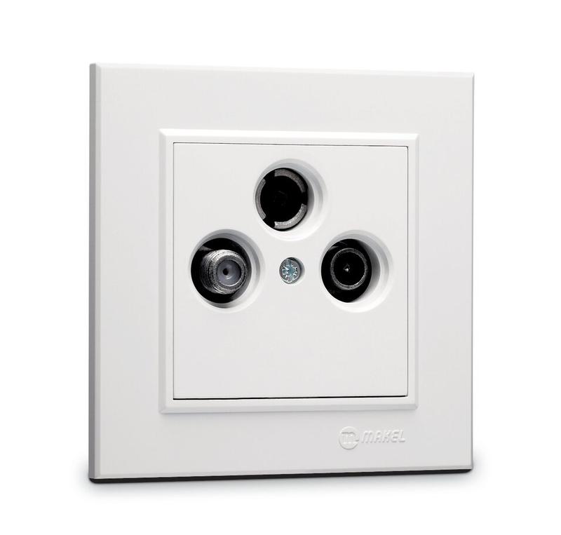 розетка телевизионная оконечная tv/r/sat сп karea ip20 1.5дб бел. makel 56001066 от BTSprom.by
